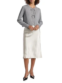 Elaine Wool-Blend Tie Cardigan