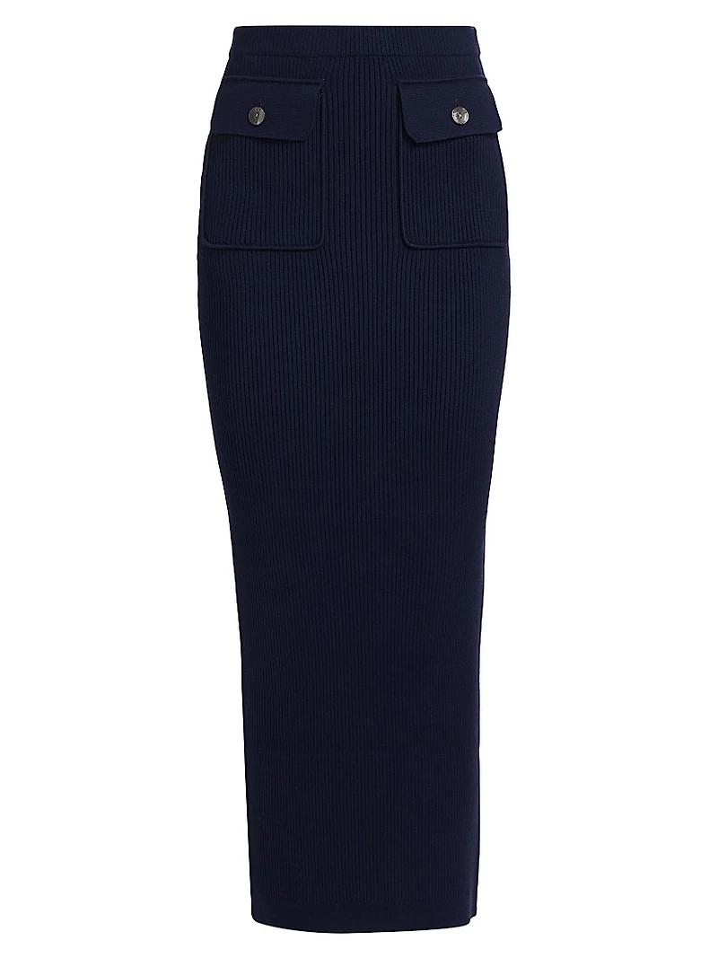 Cadence Rib-Knit Midi-Skirt
