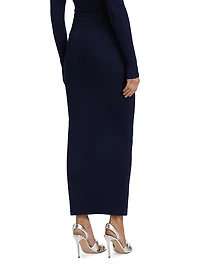 Cadence Rib-Knit Midi-Skirt