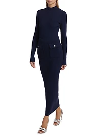 Cadence Rib-Knit Midi-Skirt