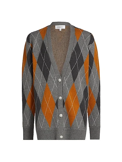 Abarne Argyle Wool-Cotton Cardigan