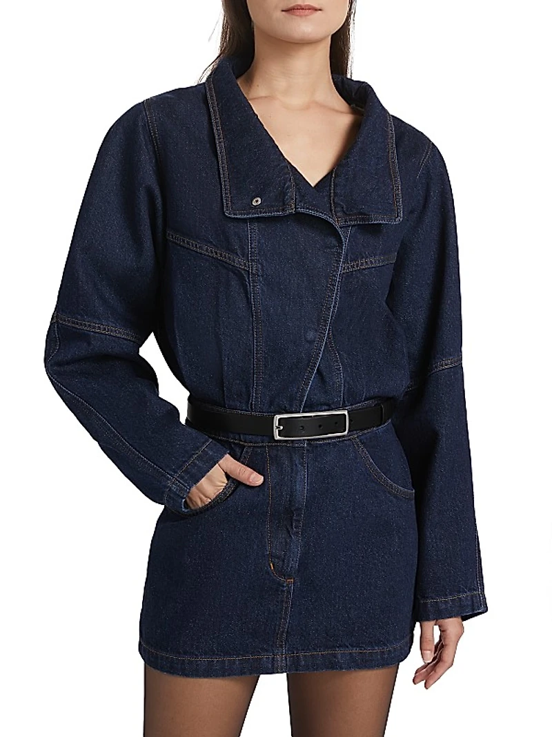 Maddix Denim Long-Sleeve Minidress