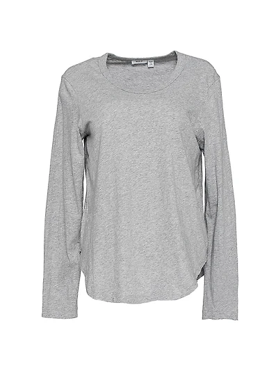 Shrunken Crew Long Sleeve Shirttail Slub Tee