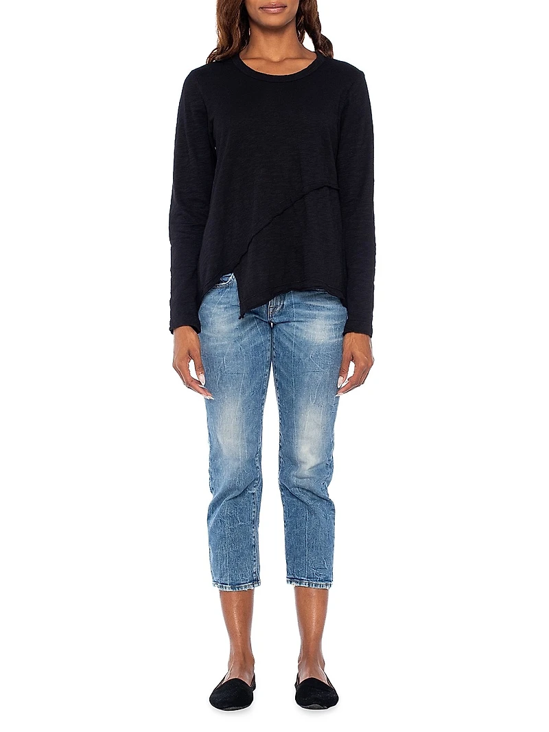 Crew Long Sleeve Easy Crossover Hem