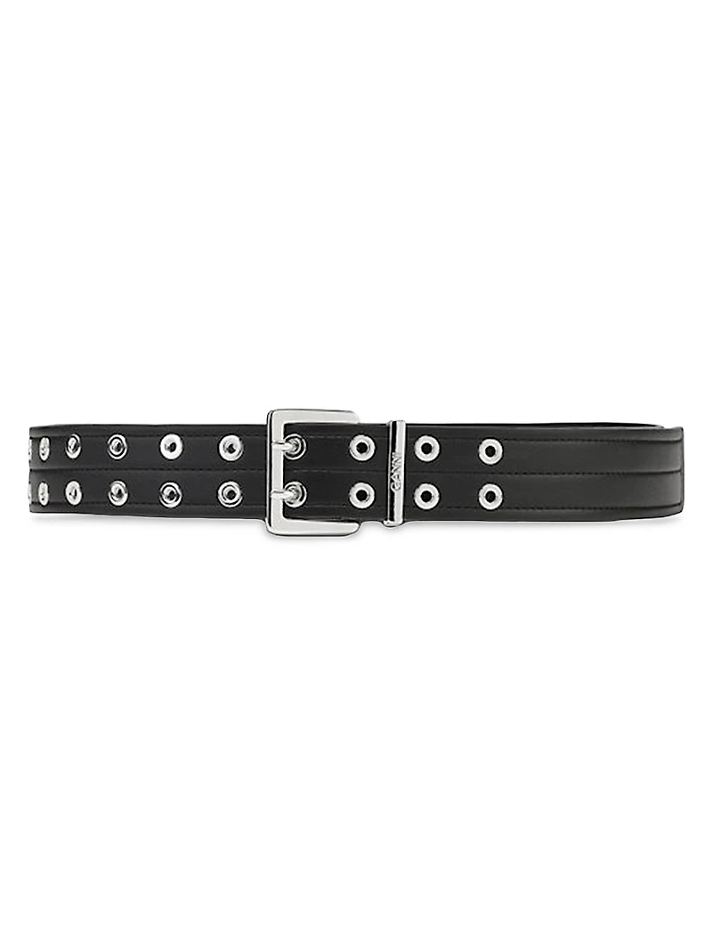 Double Eyelet Leather Belt