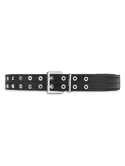 Double Eyelet Leather Belt