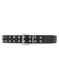 Double Eyelet Leather Belt