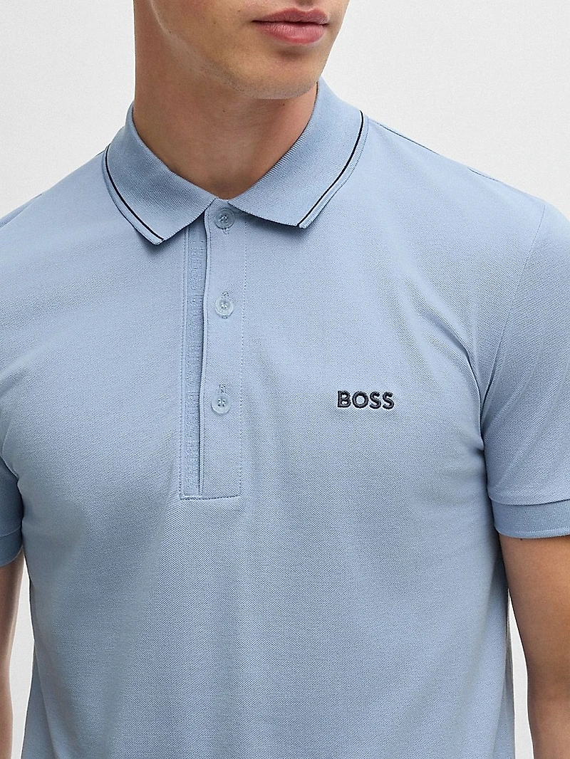 Cotton-Piqué Slim-Fit Polo Shirt with Tonal Logo