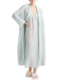Cheri Blossom Silk-Blend Robe