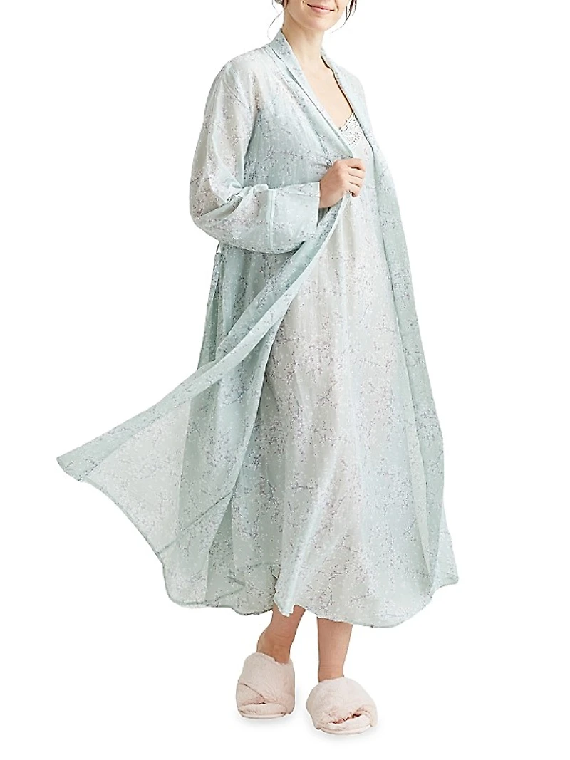 Cheri Blossom Silk-Blend Robe