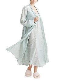 Cheri Blossom Silk-Blend Robe