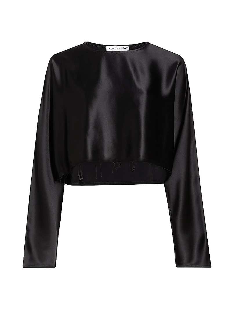 Emilia Satin Crop Blouse