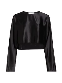Emilia Satin Crop Blouse
