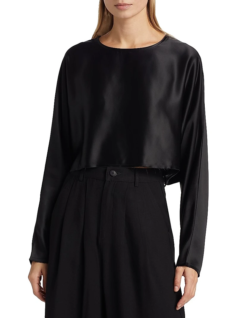 Emilia Satin Crop Blouse