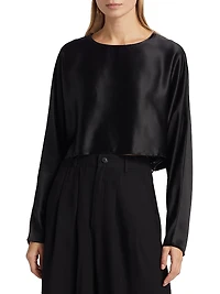 Emilia Satin Crop Blouse