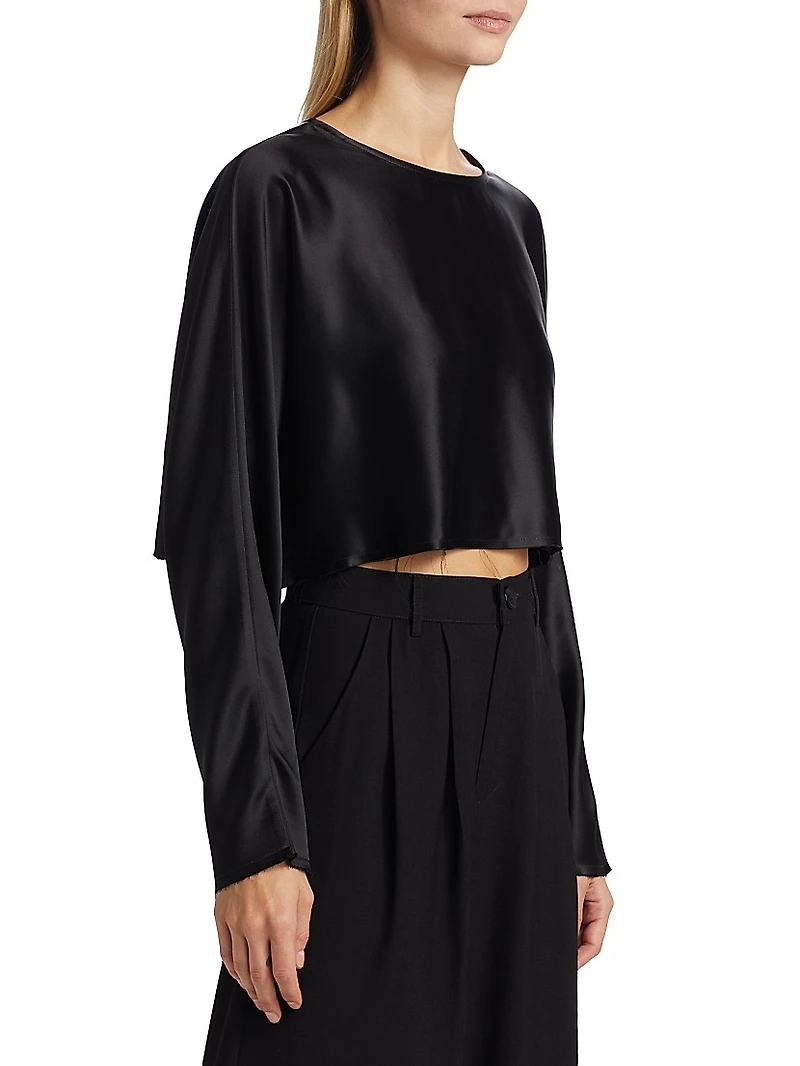 Emilia Satin Crop Blouse
