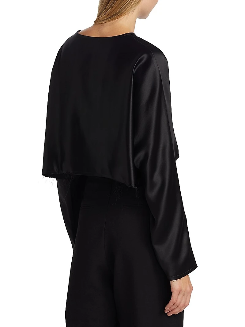 Emilia Satin Crop Blouse