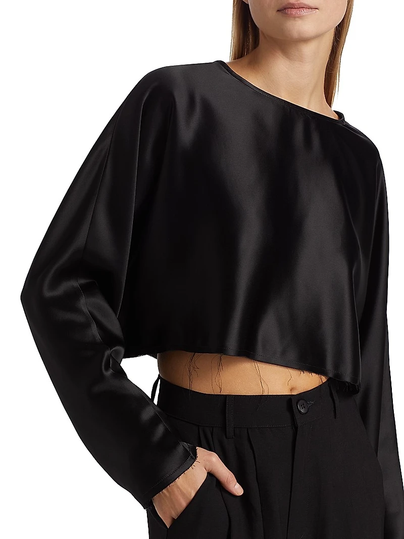 Emilia Satin Crop Blouse