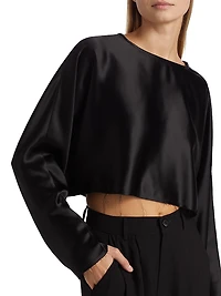 Emilia Satin Crop Blouse