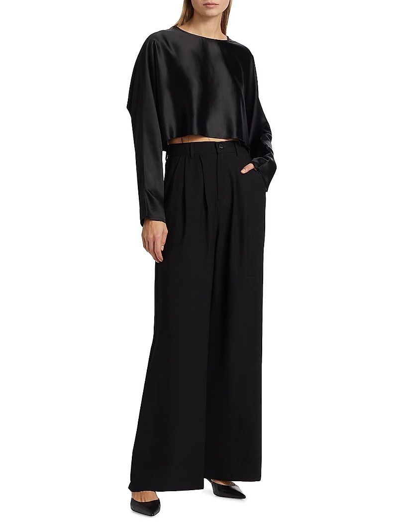 Emilia Satin Crop Blouse