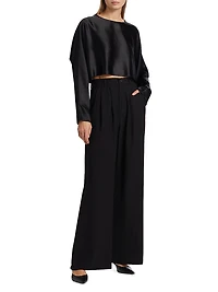 Emilia Satin Crop Blouse