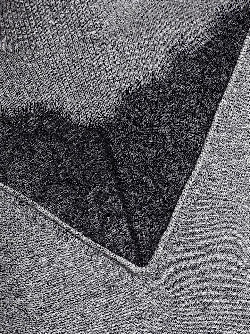 Wool-Organza Mock-Turtleneck Midi-Dress