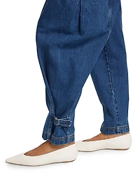 Denim Tapered-Leg Utility Jeans