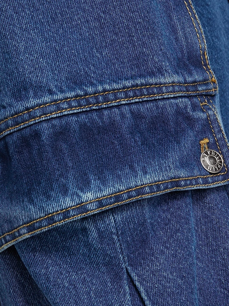 Denim Tapered-Leg Utility Jeans