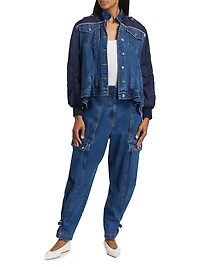 Denim Tapered-Leg Utility Jeans