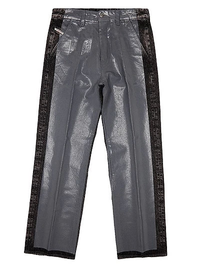 Coated Straight-Leg Jeans