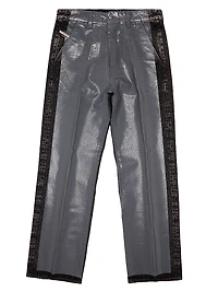 Coated Straight-Leg Jeans