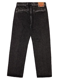 Coated Straight-Leg Jeans