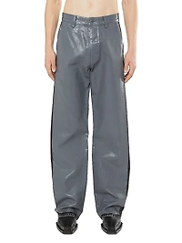 Coated Straight-Leg Jeans