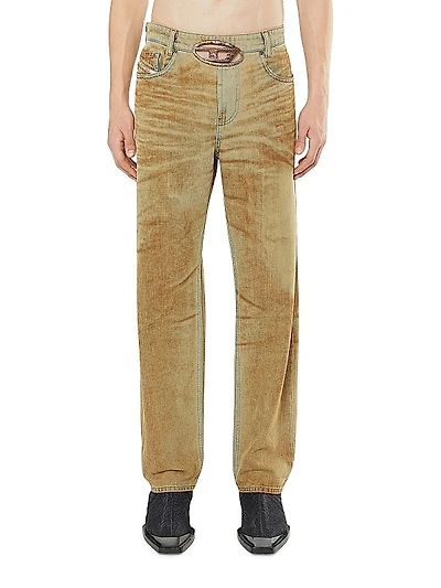 Washed Straight-Leg Jeans