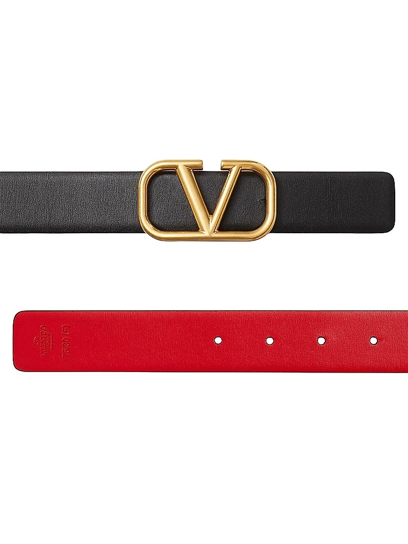 Reversible VLogo Signature Belt Glossy Calfskin 30MM