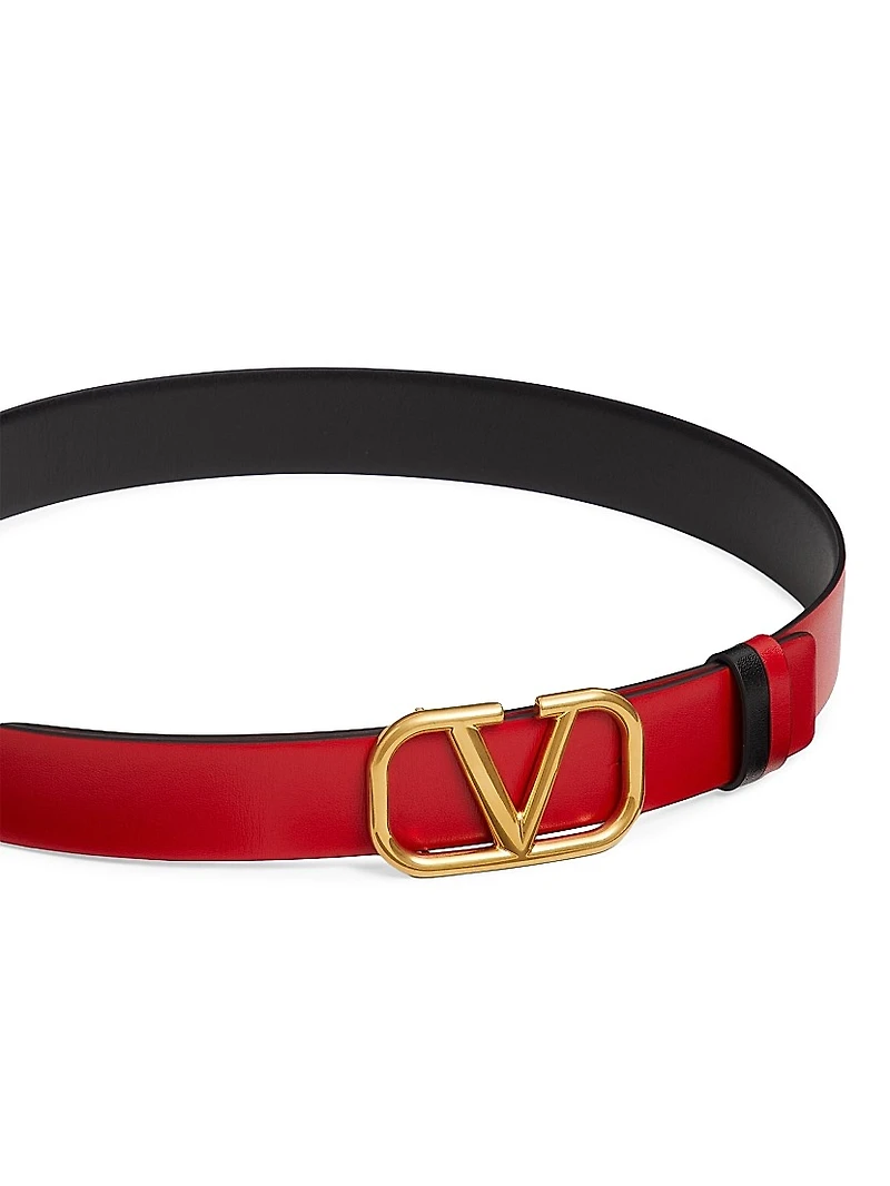 Reversible VLogo Signature Belt Glossy Calfskin 30MM
