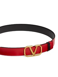 Reversible VLogo Signature Belt Glossy Calfskin 30MM