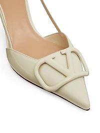 VLogo Signature Patent Leather Slingback Pumps