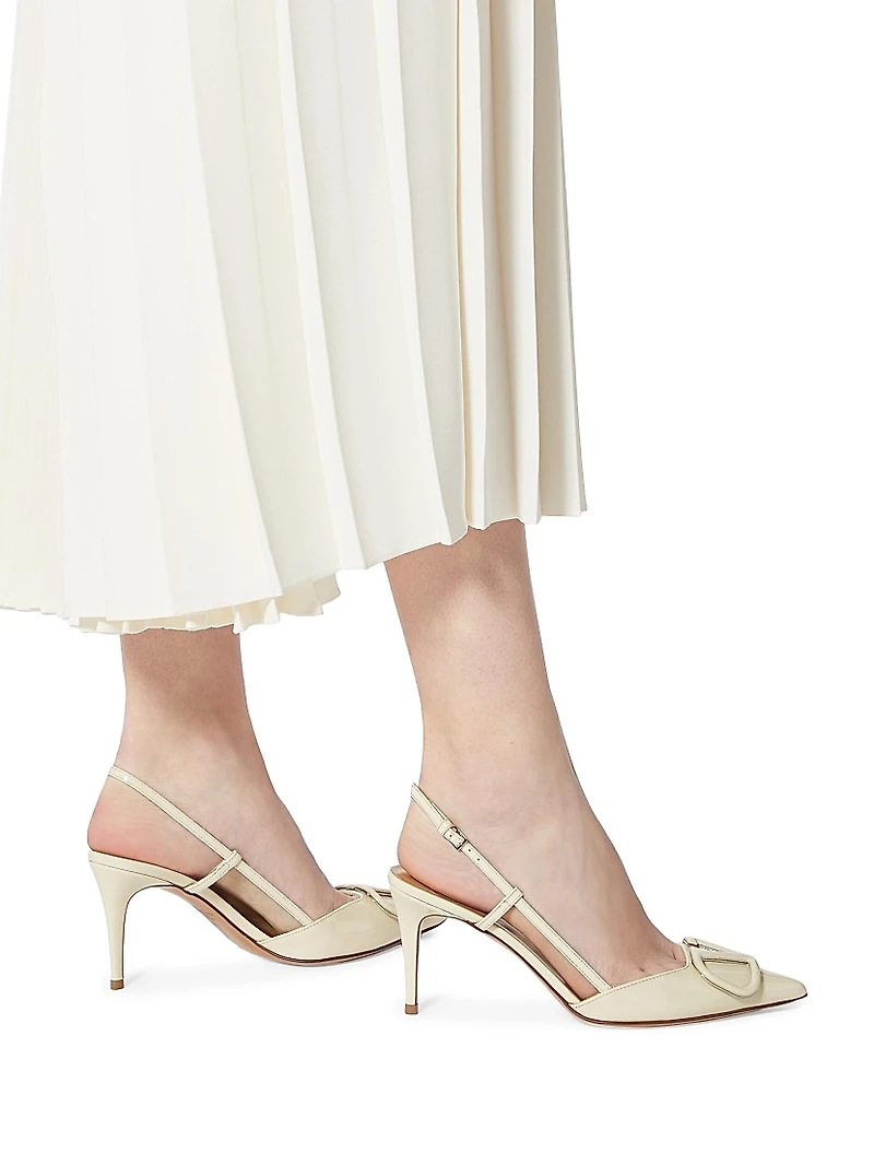 VLogo Signature Patent Leather Slingback Pumps