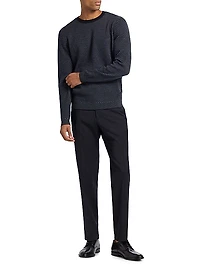 Textured Diamond Virgin Wool Crewneck Sweater