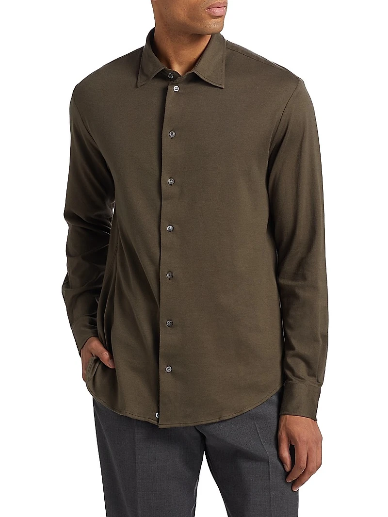 Melange Solid Cotton Shirt