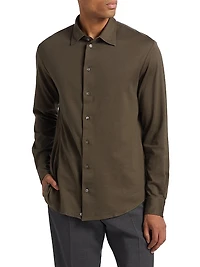 Melange Solid Cotton Shirt