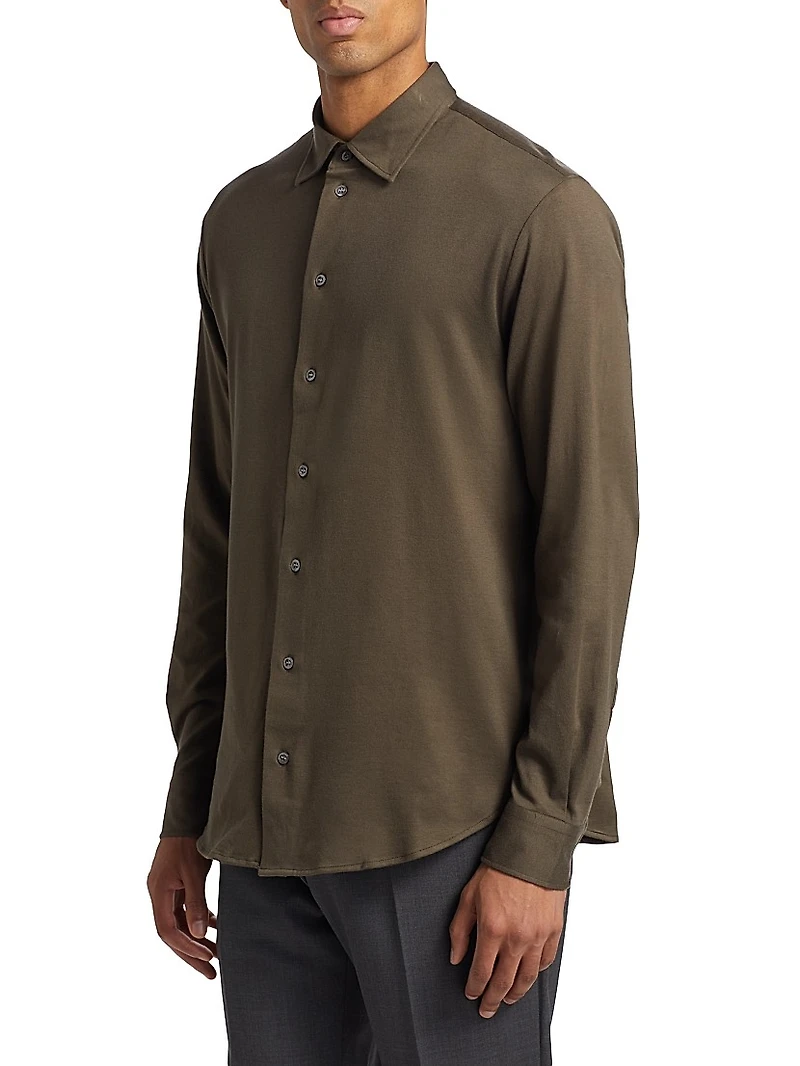 Melange Solid Cotton Shirt
