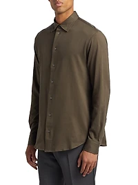 Melange Solid Cotton Shirt