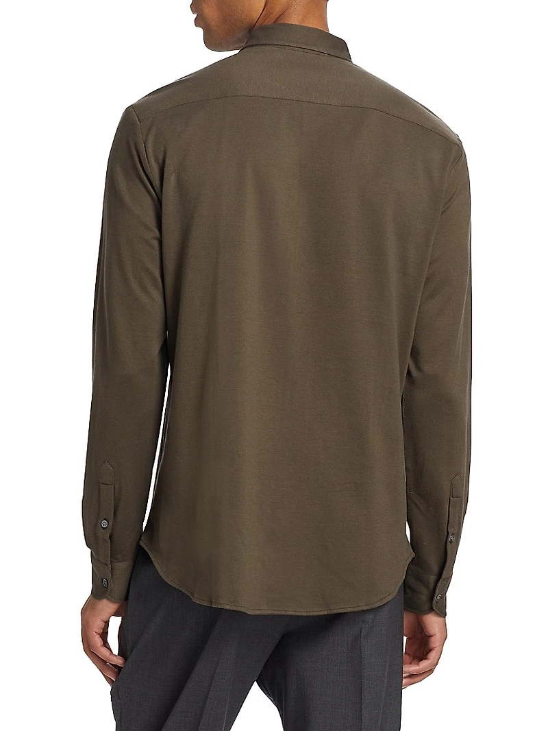 Melange Solid Cotton Shirt