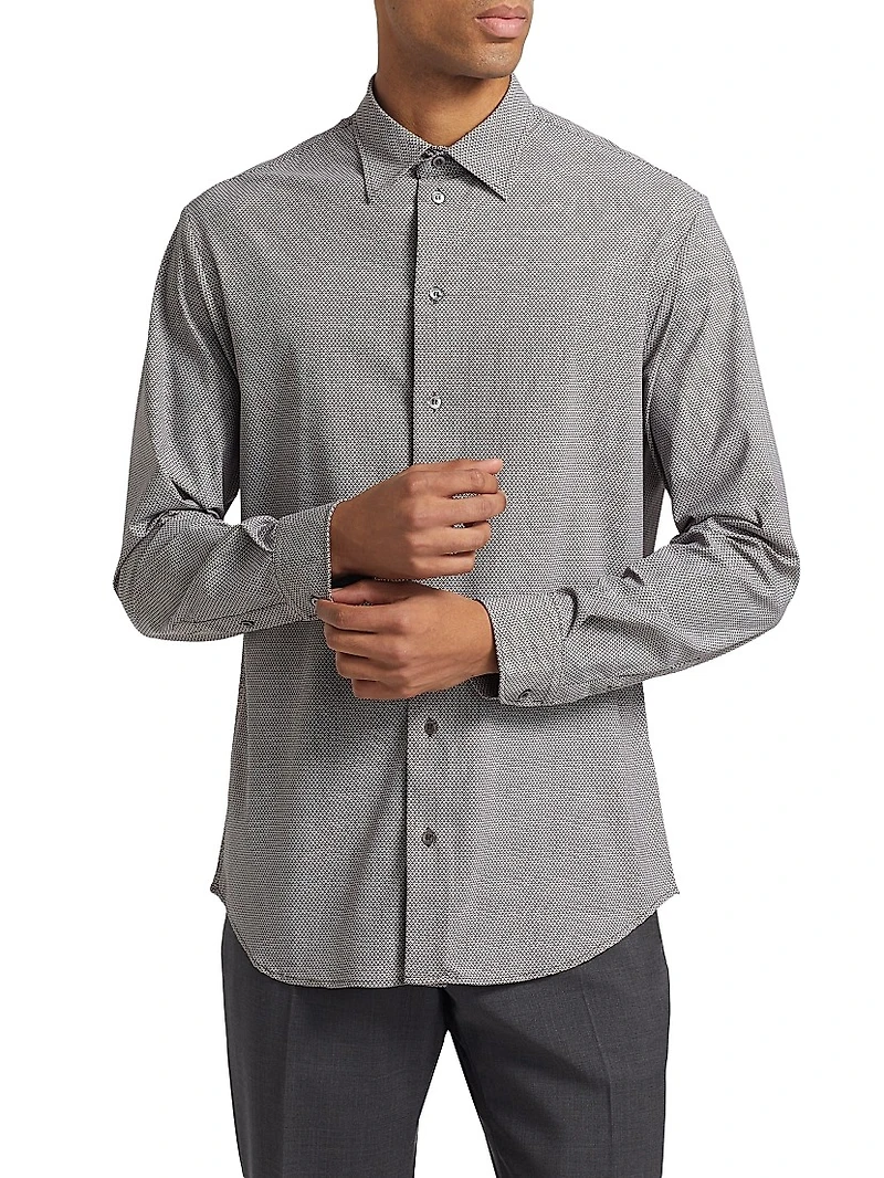 Interlock jersey Button-Front Shirt