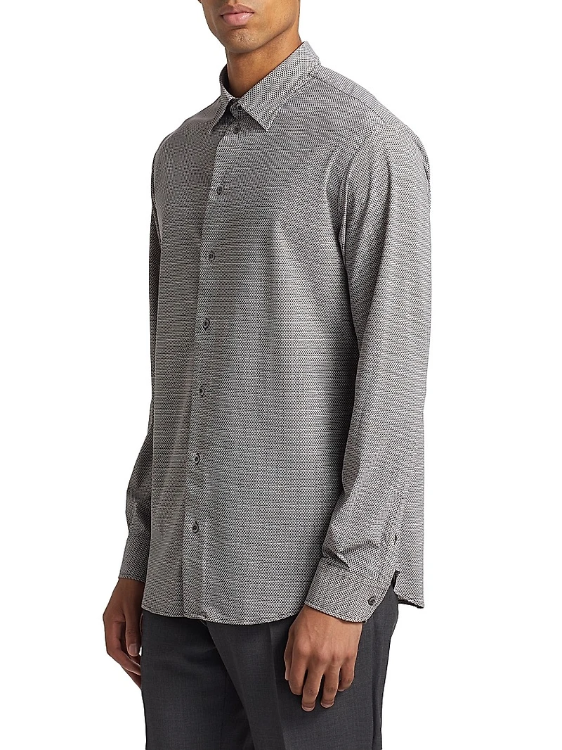 Interlock jersey Button-Front Shirt