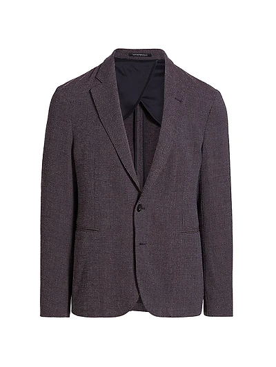 Wool-Blend Single-Breasted Blazer