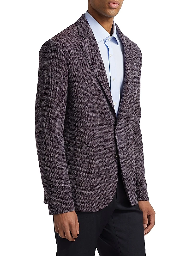 Wool-Blend Single-Breasted Blazer