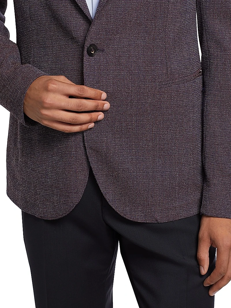 Wool-Blend Single-Breasted Blazer